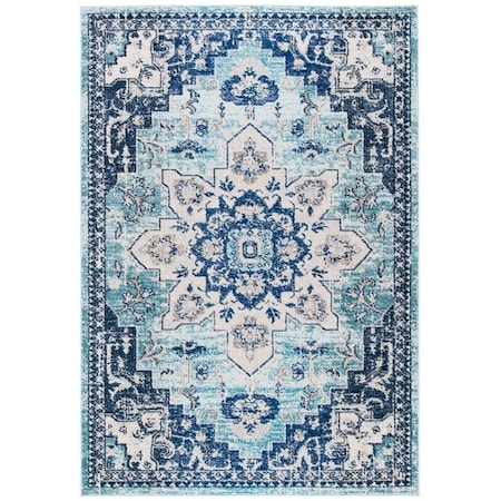 Safavieh 10 x 14 ft. Madison 473K Power Loomed Rectangle Area Rug Teal & Navy MAD473K-10